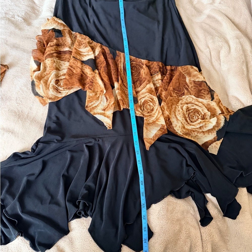Black and Brown Floral Ruffle Women's Top and skirt size large - Picture 11 of 11